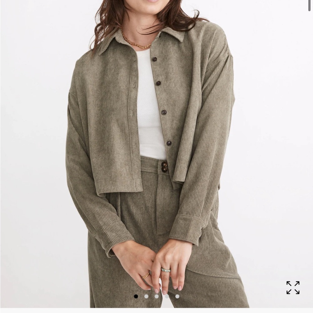Madewell corduroy Hartfield crop shirt in S in distant surplus